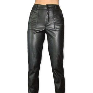 Leather jogger pants